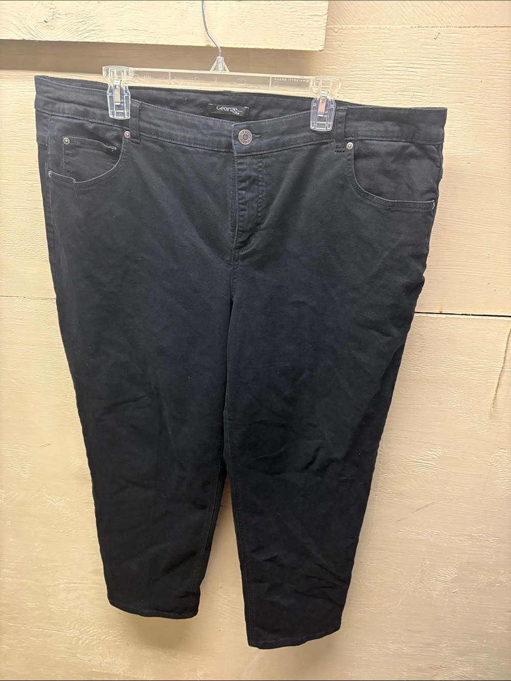 George Black Cropped Stretch Jeans for Women
